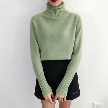 high quality women Sweater Turtleneck Autumn Winter Cashmere Knitted Sweater And Pullover Female Tricot Jersey Jumper Pull Femme 1