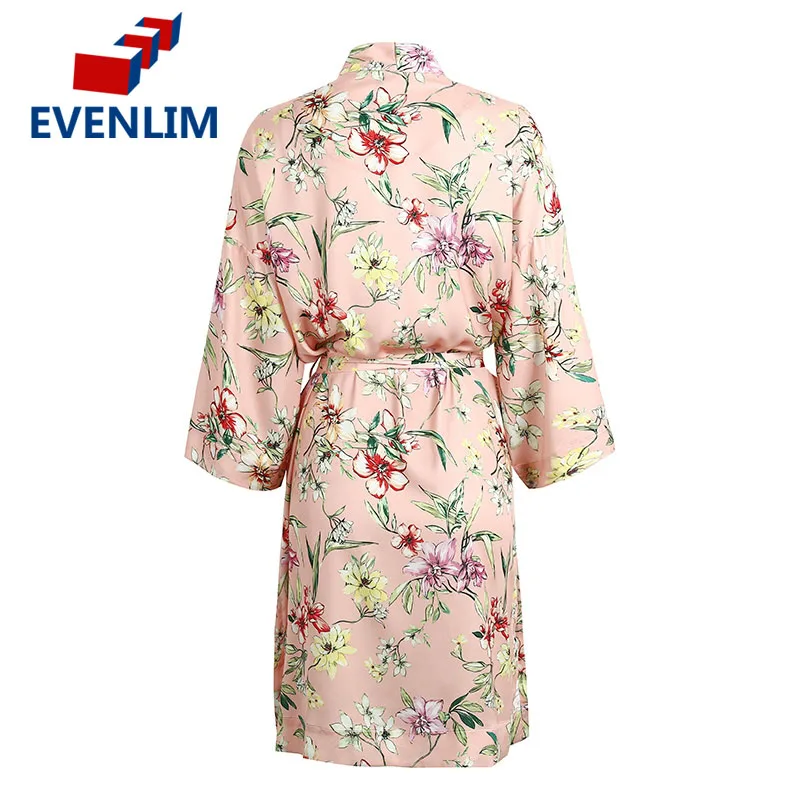 EVENLIM Elegant Floral Print Long Kimono Women Sleeve Sashes Blouse Shirt Summer Beach v neck Blusas DRT489 |