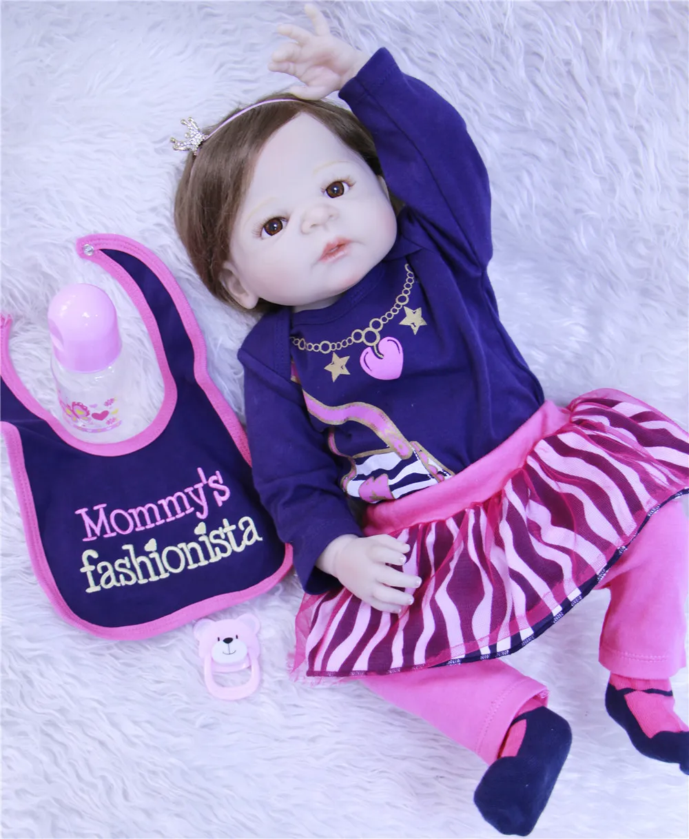 

Кукла DollMai, Реалистичная, полностью силиконовая, Reborn, Реалистичная, 23 дюйма, для новорожденных, bebes, reborn, menina, bonecas