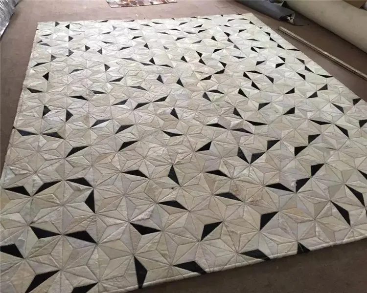 Новый ковер из воловьей кожи кожаный в стиле пэчворк с животными доступны цвета