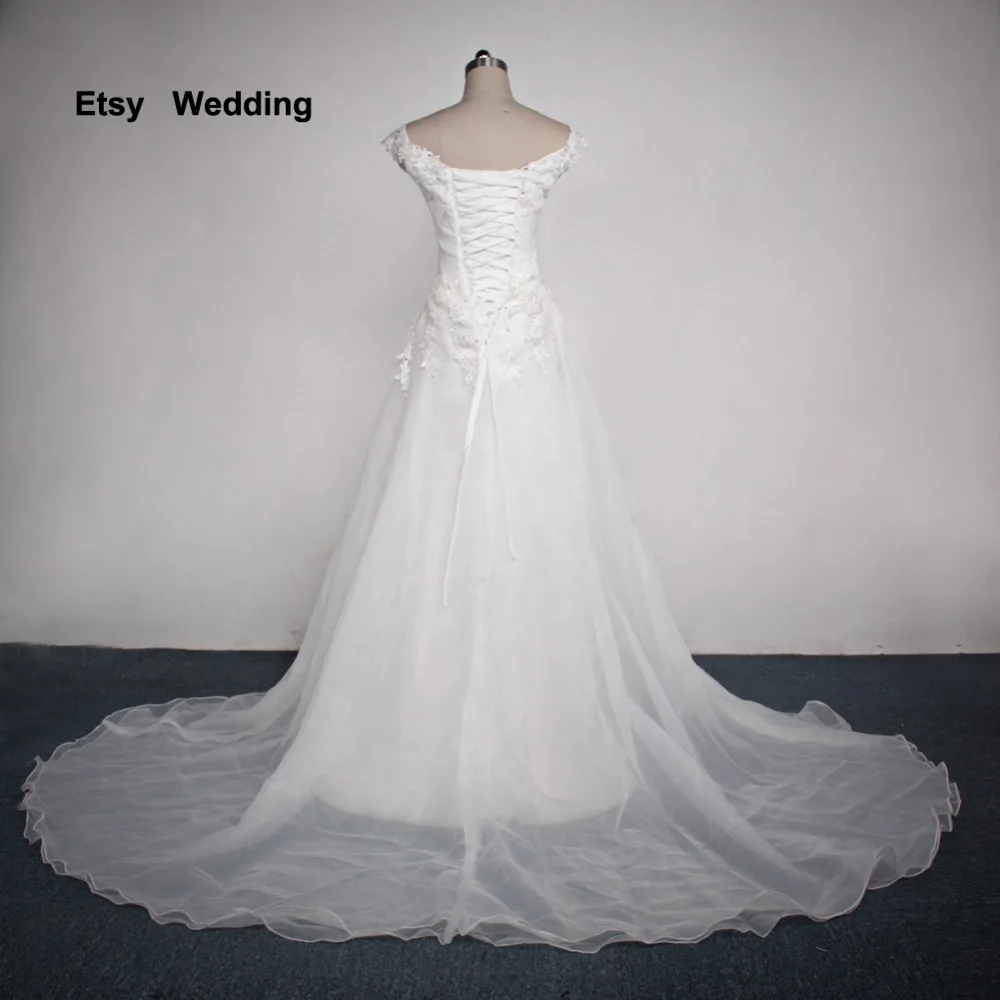 2017 новый кружева свадебное платье линия с плеча бисероплетение свадебные платья