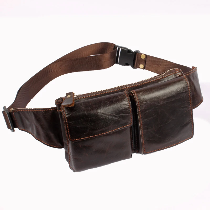 Груди пакет моды натуральная кожа сумка поясная для мужчин мужской Малый Засов