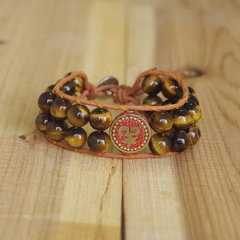 Мужской винтажный браслет с бусинами тигровый глаз 10 мм|Браслеты шармами| |