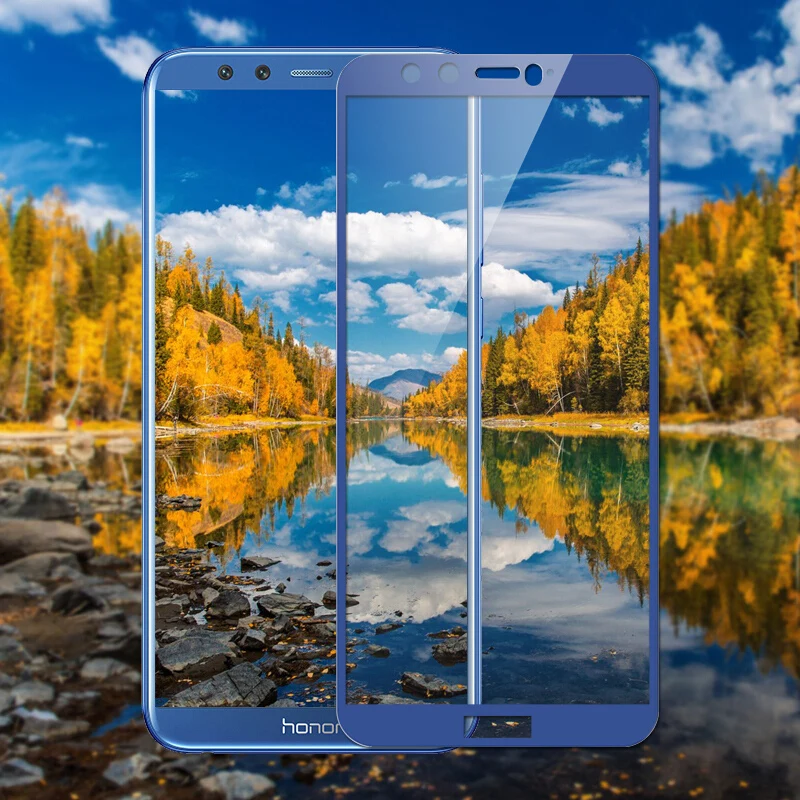 

Honor 9 Lite Full Coverage Tempered protective glass on the for Huawei huawey honor 9 lite 9lite gray blue protection Glass Film