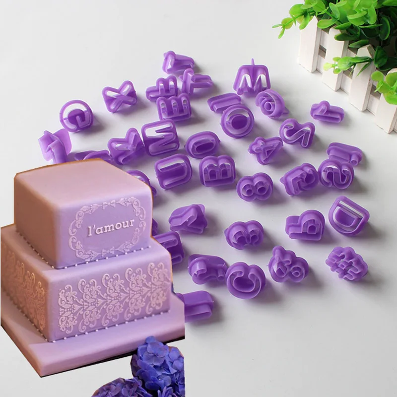40 шт. буквы алфавита номер Fondant (сахарная) торт форма для выпечки бисквита