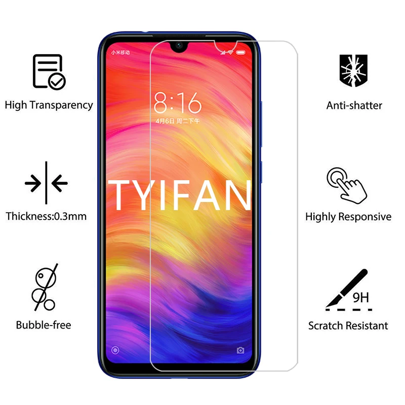2pcs tempered glass on redmi note 7 pro 7a a protective screen protector for xiaomi ksiomi safety tremp phone film glas | Мобильные