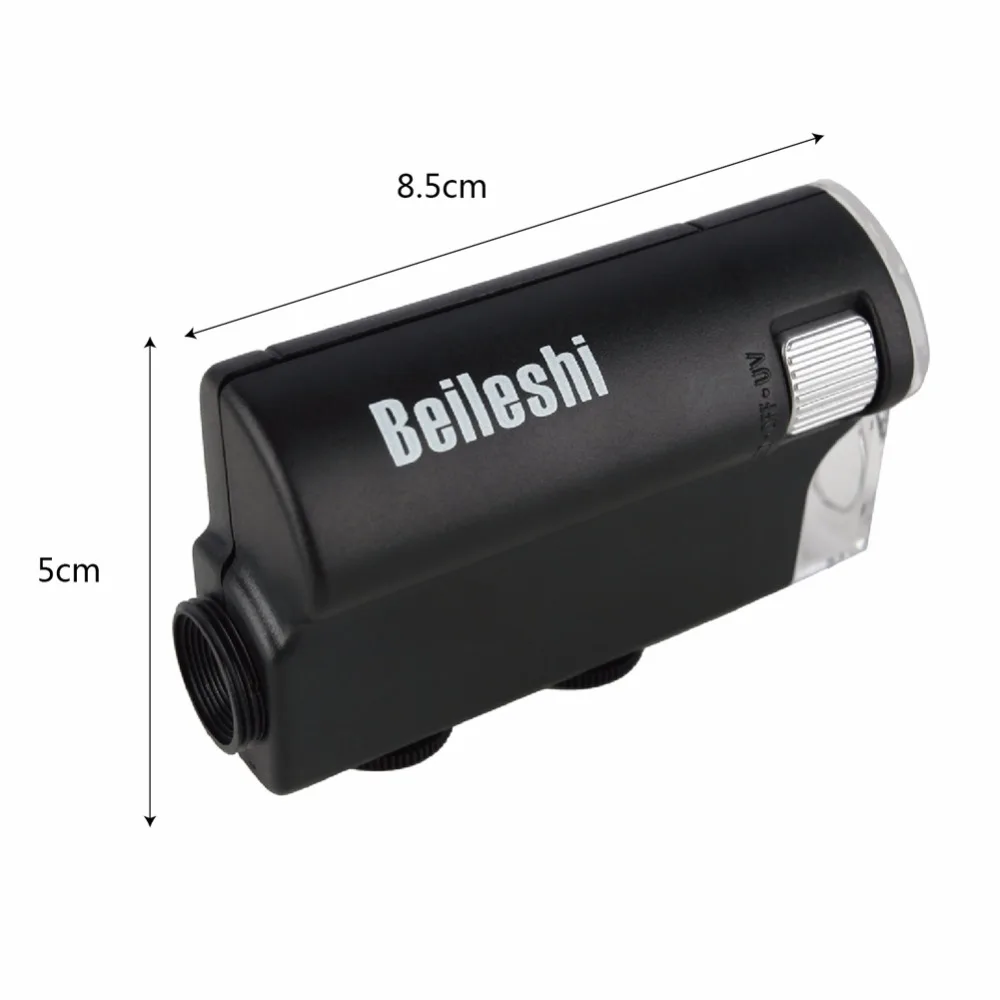 Beileshi 60x-100x зум микроскоп лусветодио дный ПА LED + УФ-свет клип-на микро объектив для