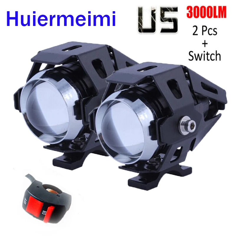

motorcycle headlights spotlight moto fog lights spot lamp motorbike work lights 125W 12v U5 auto auxiliary lamp led headlamp