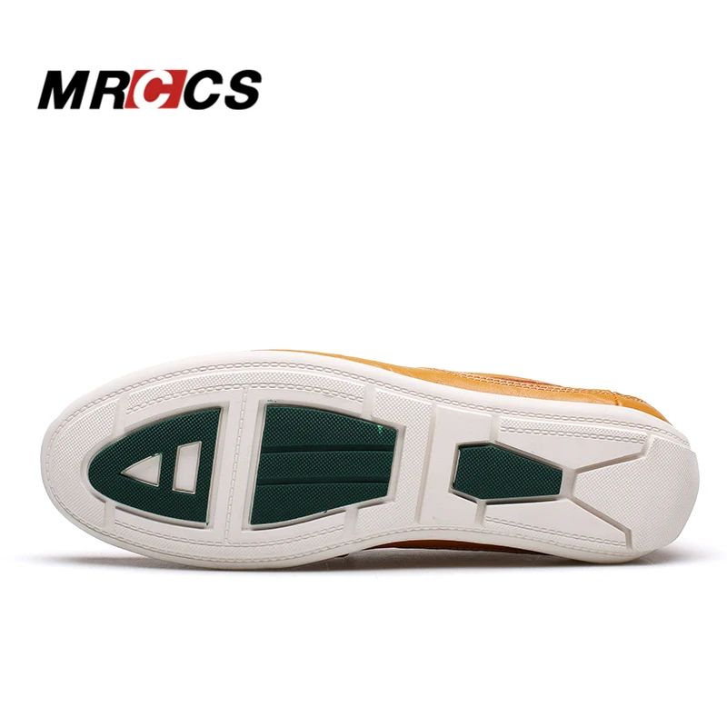MRCCS/очень удобные мужские кожаные лоферы однотонные водонепроницаемые мокасины