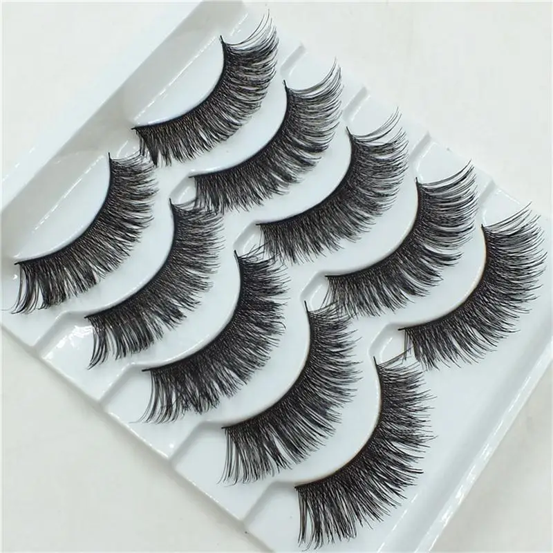 5 пар профессиональных черных длинных толстых накладных ресниц большие