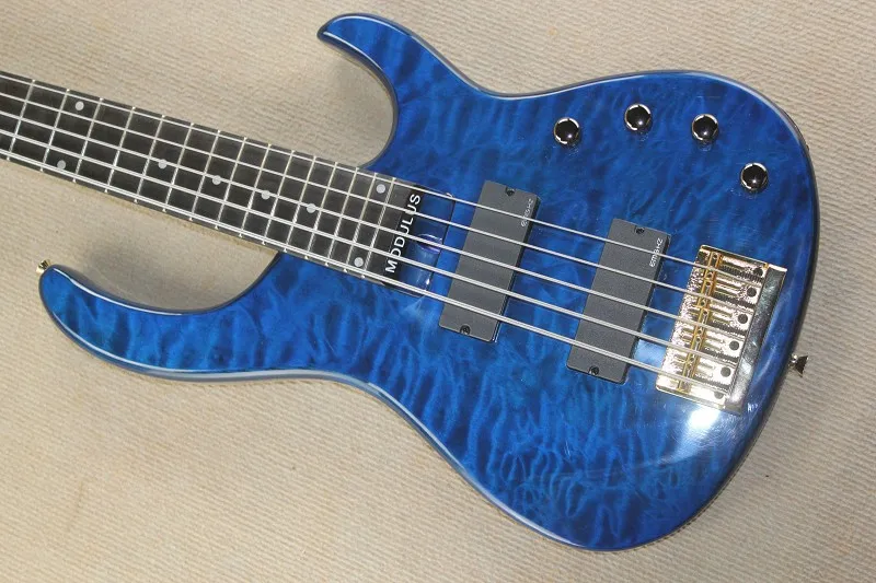 Реальные фотографии Высококачественная синяя 5-струнная электрическая