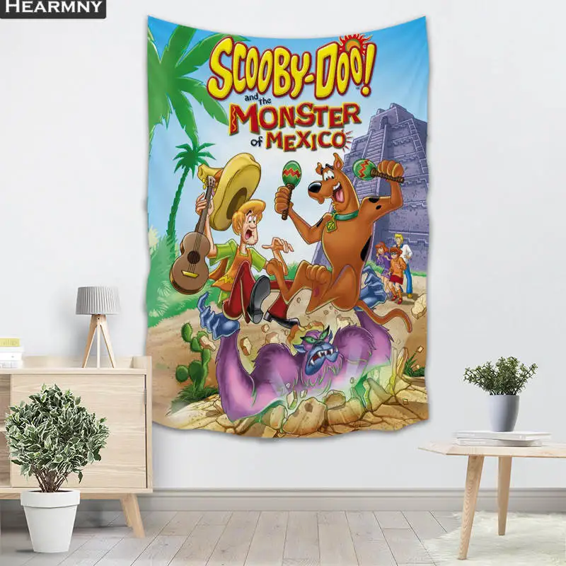 Фоновая ткань valance гобелен настенный подвесной на заказ Scooby Doo спальня гостиная одеяло Йога пляжное полотенце скатерть
