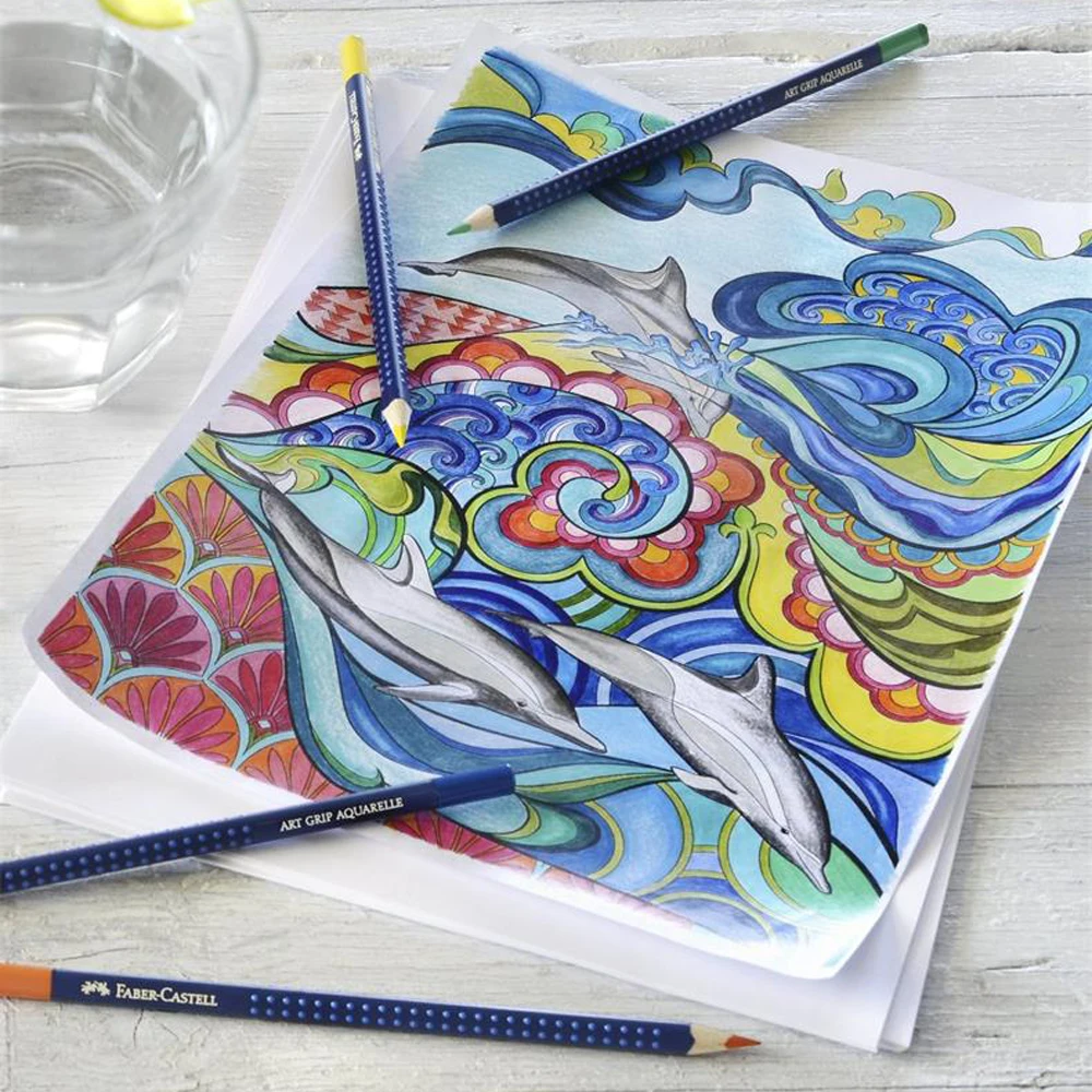 Faber Castell 12/24/36/48/60 Цвета Синий Железный ящик Профессиональный растворимые в воде