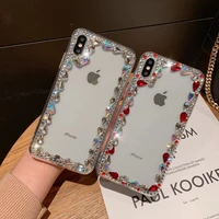 luxury rhinestone glitter bling clear case for iphone x 8 7 6 6s plus xr xs max transparent diamond cover case funda for girls