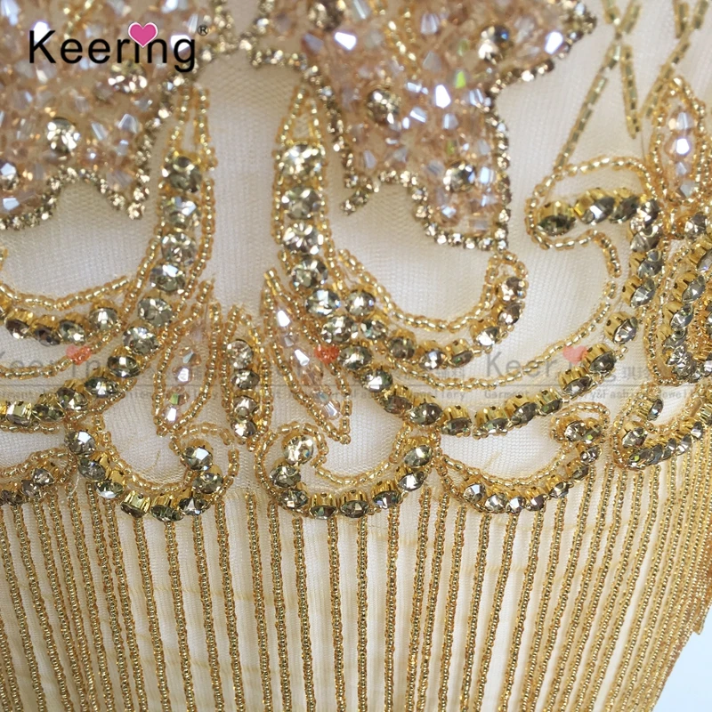 Ручной работы Keering в наличии золотые королевские черные кисточки камень