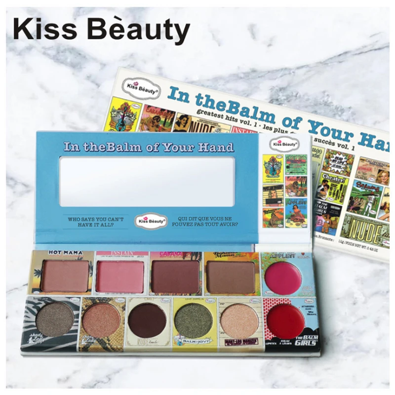 Бренд KISS BEAUTY горячая Распродажа 12 цветов диск для теней многофункциональная