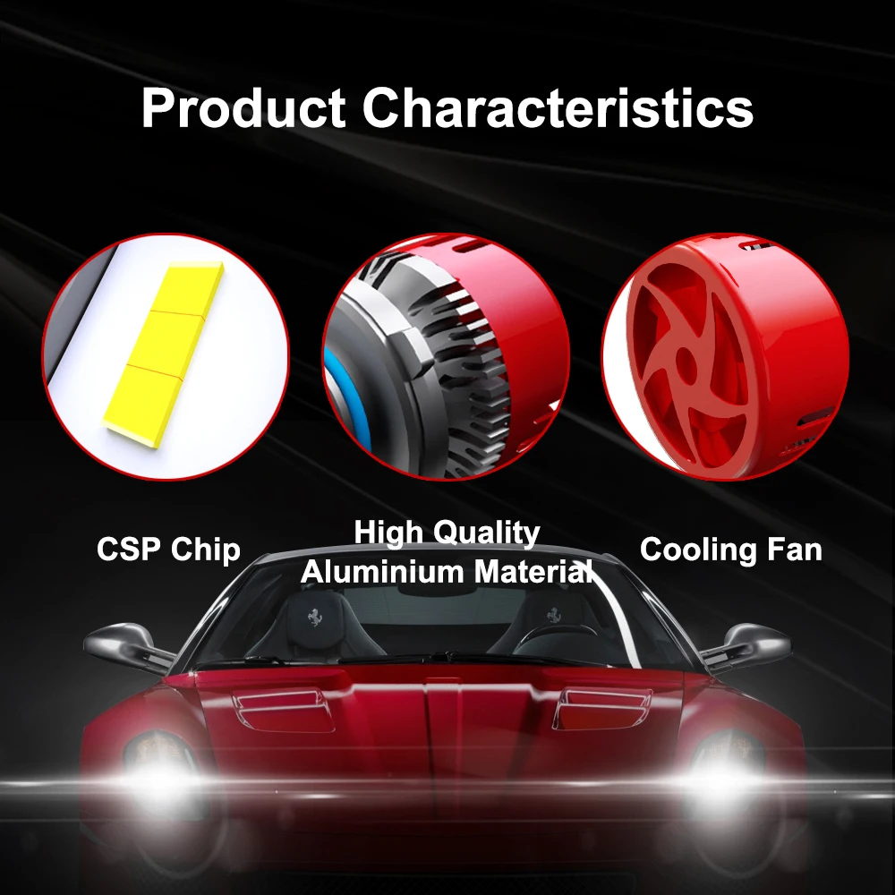 

LED Car Headlight Bulbs H1 H4 H7 H11 9005 HB3 9006 light Bulb 60W 6000K 8000LM Headlamp Lamp Light COB Fog