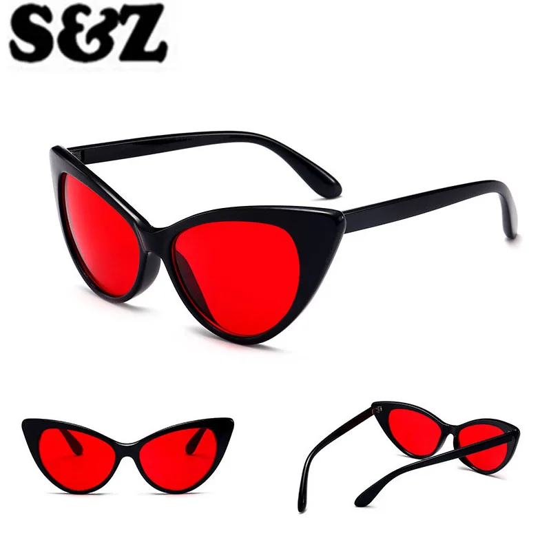 2017 новые солнцезащитные очки женские модные кошачий глаз Ретро Горячее Красное