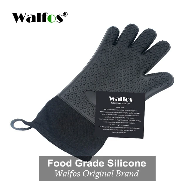WALFOS, длинные силиконовые кухонные перчатки-перчатки для барбекю, перчатки для гриля, термостойкие перчатки для приготовления пищи, рукавицы для микроволновой печи, перчатки