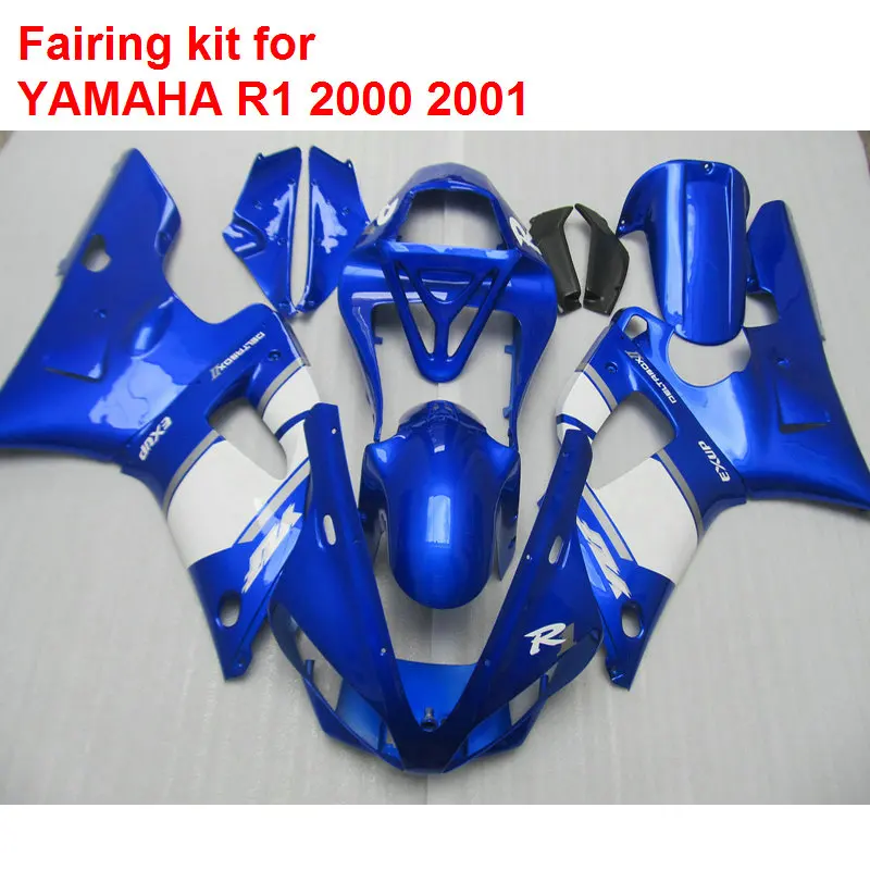 

ABS plastic fairings for YAMAHA R1 2000 2001 blue white black bodywork parts fairings set YZF R1 00 01 MM59