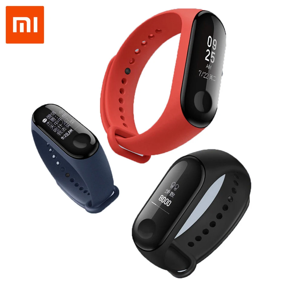 В наличии новинка 2018 оригинальный Xiaomi Mi 3 Смарт браслет 0 78 дюймов OLED мгновенное