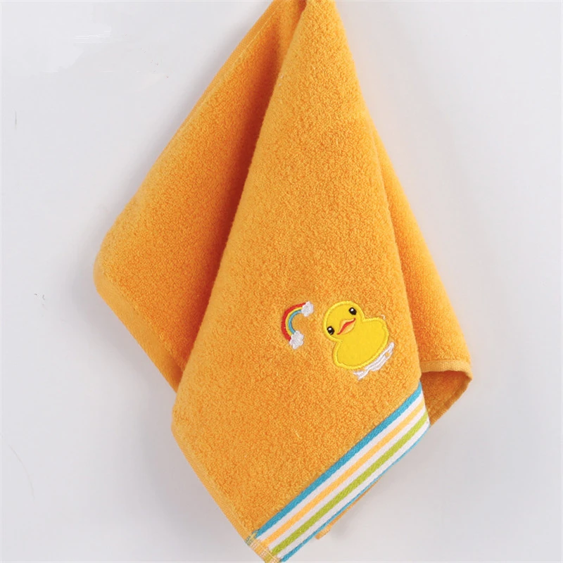 

25x50cm 100% Cotton Cute Animal Embroider Sugar Color Comfortable Baby Children Kids Bathroom Hand Towel Face Towels
