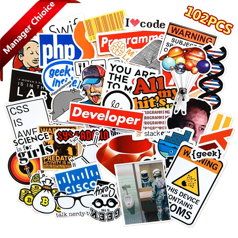 Наклейки для программирования Интернета 100 шт. наклейки ноутбуков science JS Php C Language