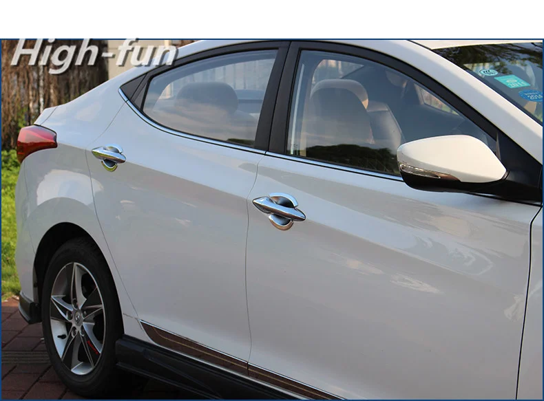 FUNDUOO Новый хромированный чехол с ручкой для двери автомобиля + наклейка чашей Hyundai