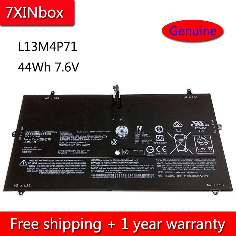 7XINbox 44Wh 7 6 V L13M4P71 L14S4P71 Оригинальный аккумулятор для ноутбука Lenovo Yoga 3 Pro 1370 Series 5900mAh