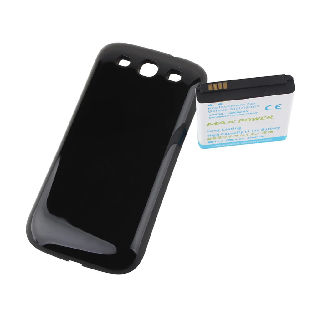 New Rechargeable Extended Backup Thick 4500mAh Battery For Samsung Galaxy S3 SIII I9300 Replacement Battery with Back Cover