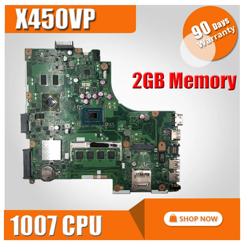 Материнская плата для ноутбука For Asus X450VP 1007 cpu 2G A450V Y481C X452C D452C X450CC K450C|Материнские
