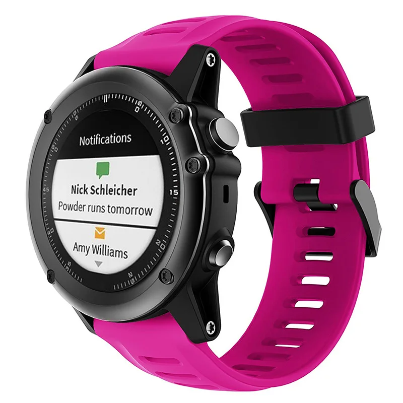 Honecumi ремешок для умных часов для Garmin Fenix 3/Fenix 3 HR/Fenix 5X Смарт наручные часы ремешок силиконовые для фитнеса трекер с инструментами - Цвет: Hot pink