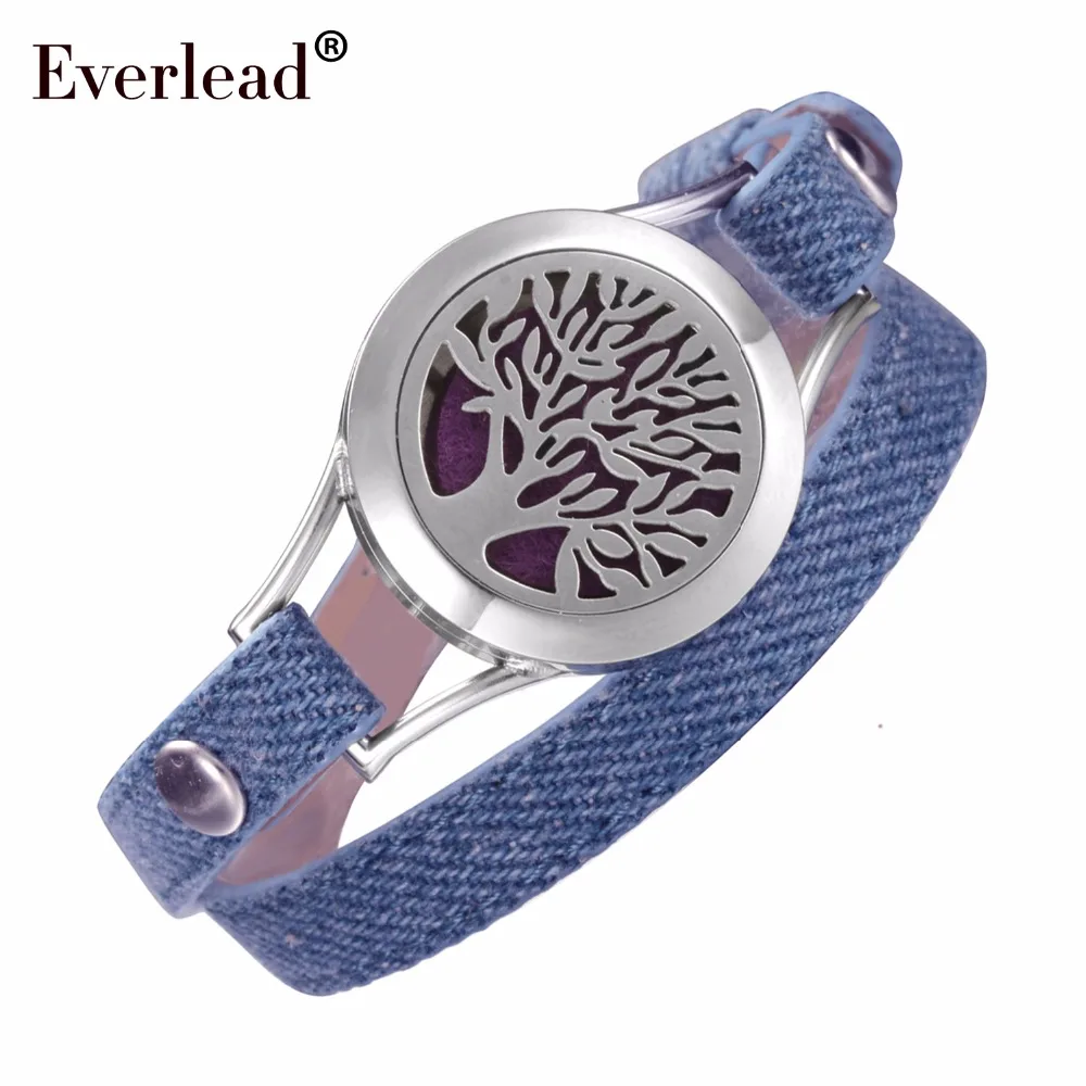 Кожаный браслет EVERLEAD Denim с двойной обмоткой ювелирное изделие для ароматерапии