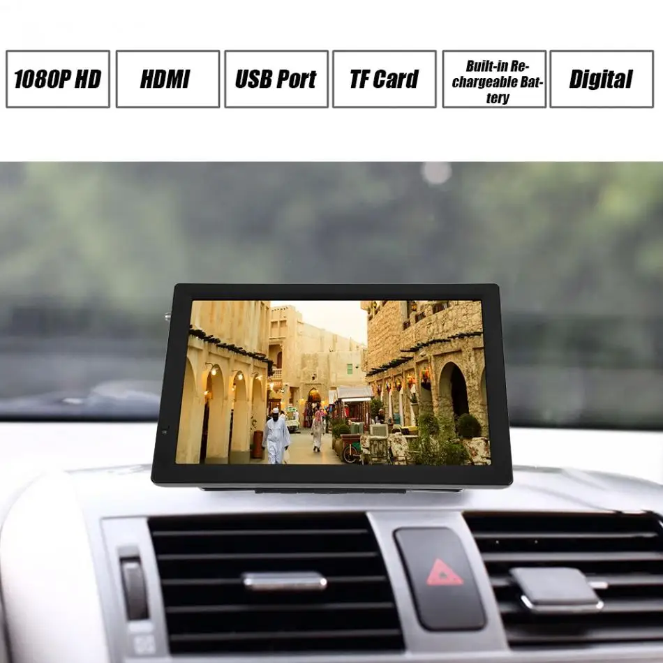 LEADSTAR 14 дюймов цифровое телевидение ATSC Портативный ТВ 1080P HD HDMI видео плеер 110-220 В США для домашнего автомобиля