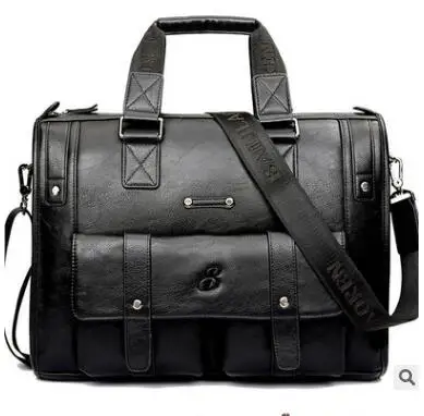 M (Black) Роскошный деловой мужской портфель из натуральной коровьей кожи, мужская сумка на плечо из натуральной кожи, мужская сумка-мессенджер, дорожная сумка для компьютера - Цвет: M (Black)