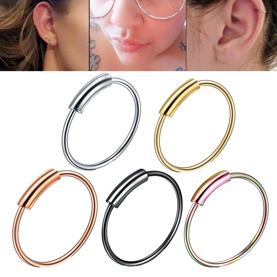 

1PC Steel Septum Clickers Rings Helix Piercings Nose Septum Piercings Nose Rings Piercing Nariz Piercings Body Jewelry