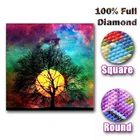 Алмазная 5D картина Звездное абстрактное дерево, полноразмернаякруглая вышивка крестиком, мозаика, домашний декор, подарок для творчества