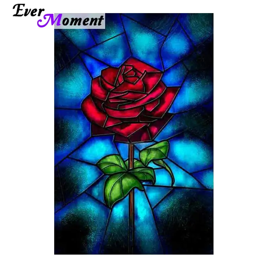 Ever Moment Red Rose Diamond Mosaic Wall Painting DIY 5D Full Square Diamond Painting Embroidery Flower Art  ASF827