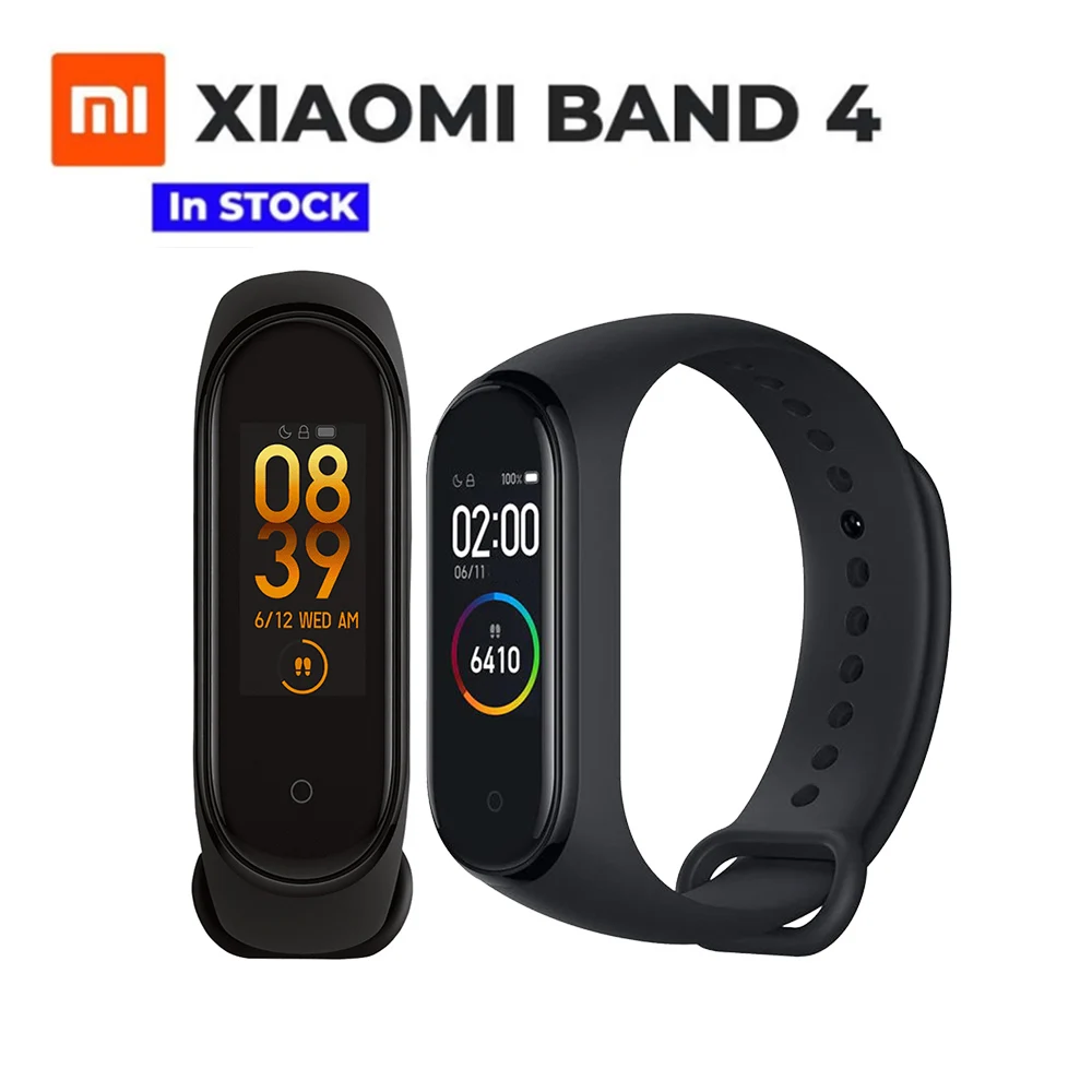 Xiaomi mi смарт-браслет 4 цветной сенсорный экран музыкальный пульсометр mi Band 4 стандарт и NFC две версии
