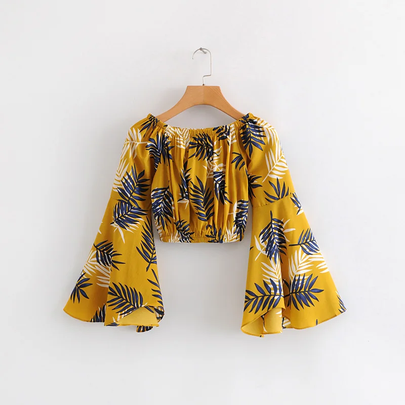 Boho Chic Summer Short Tops Vintage Slash neck Floral Print Women 2019 Fashion Batwing Sleeve Beach Shirt Blouse Blusa Mujer