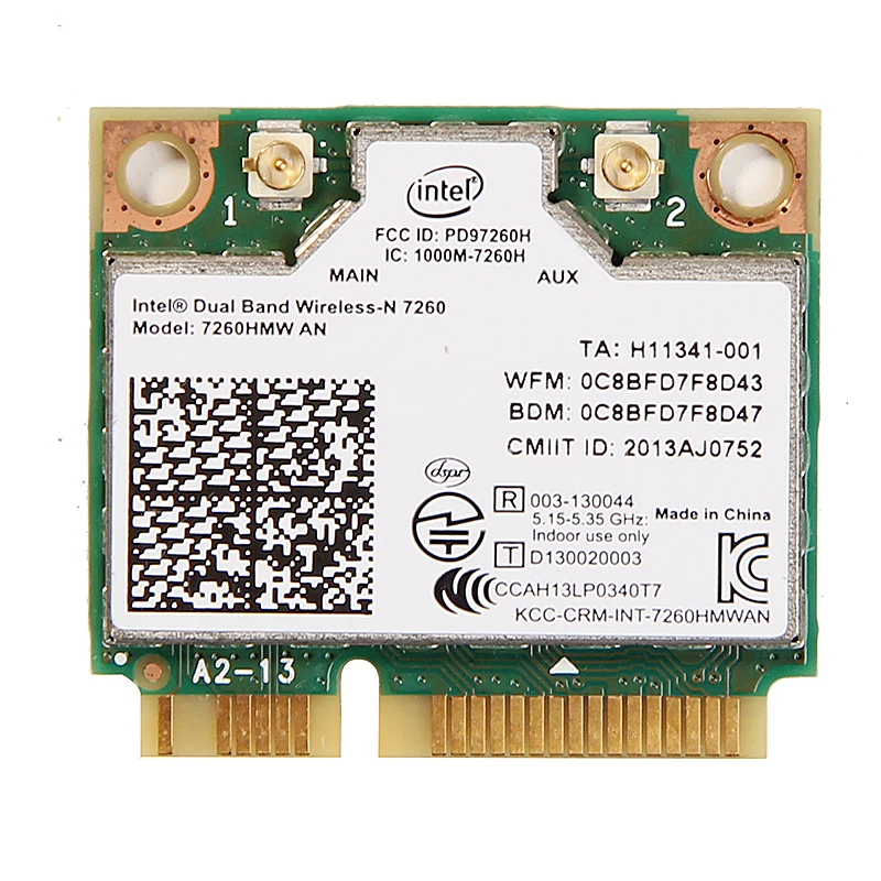 Dual band для Intel Беспроводной N 7260 7260HMW в Половина Mini Pci e 300 Мбит/с Wi Fi Wlan ноутбука карты