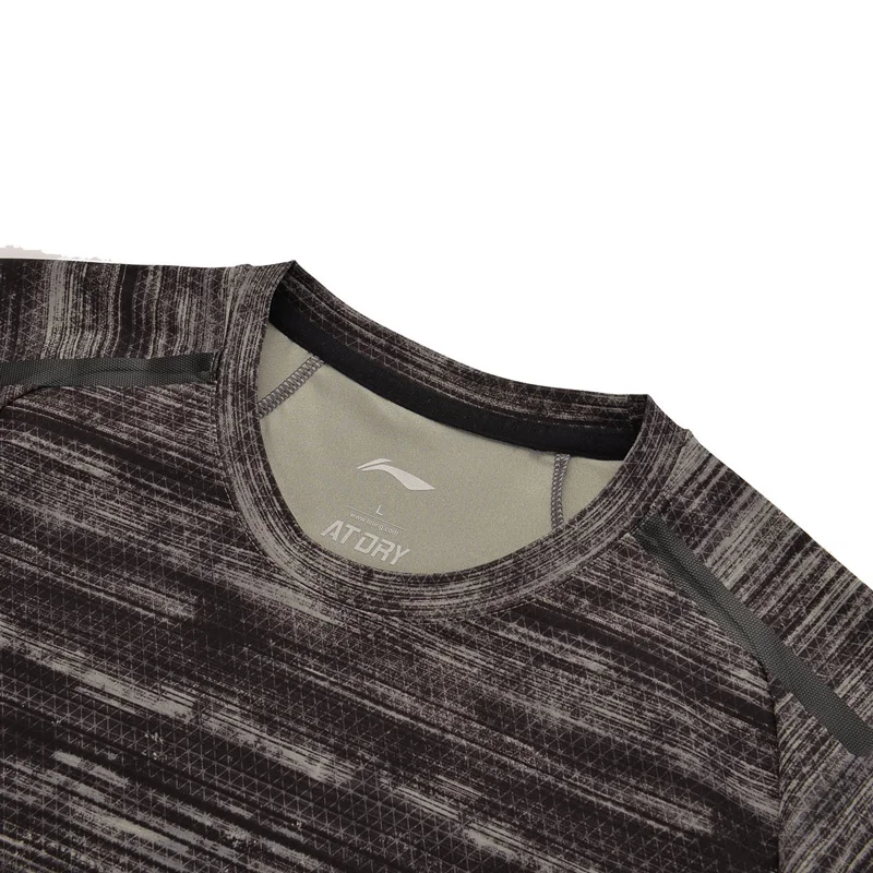 Li-Ning мужские футболки для тренировок ATDRY с коротким рукавом дышащей подкладкой