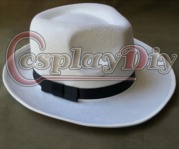 Cosplaydiy Майкл Джексон Fedora шляпа для косплея черно-белая шерстяная ткань войлочная