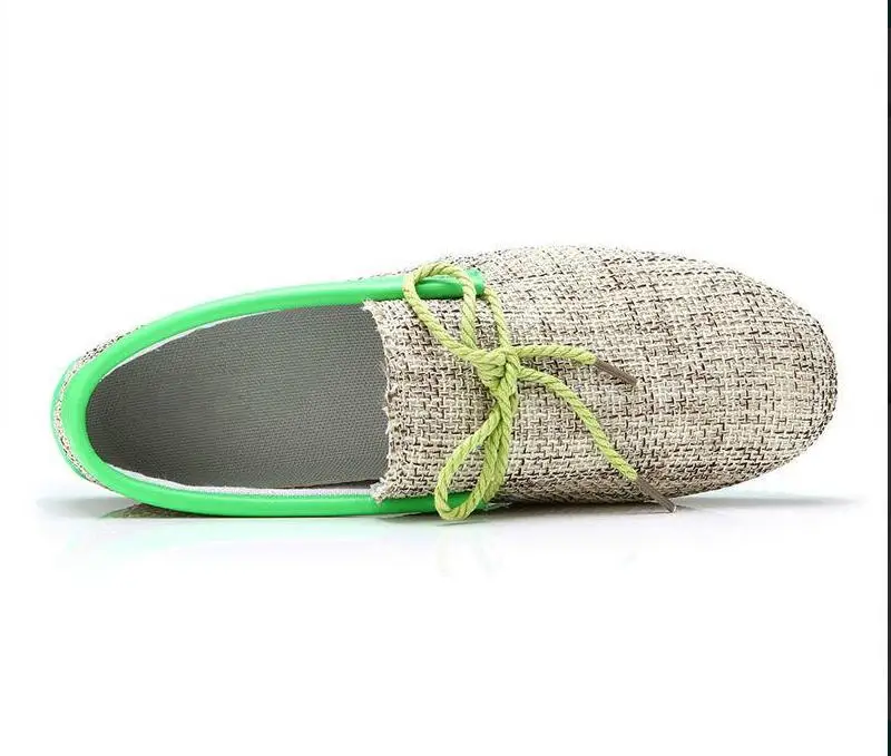 Trendy Casual Men Beach Loafer Shoes Breathable Summer Weaving Hemp Man Flats Soft Driving Shoess | Обувь