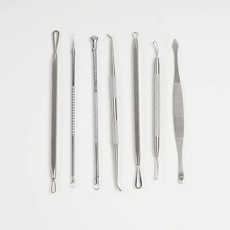 8 pcs High Quality Blackhead Removal Comedone Extractor Pimple Stainless Steel Acne Needles Set Tool Facial Clean | Красота и