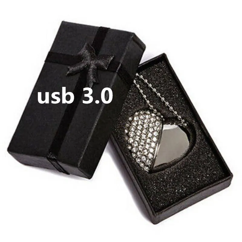 Новый оригинальный USB флеш накопитель с кристаллами в форме сердца 4 ГБ 32 3 0