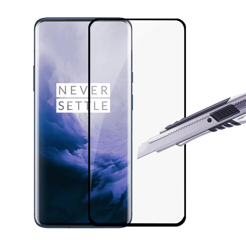 Pel&iacute;cula protectora de pantalla curvada para Oneplus 7 Pro, cubierta completa de vidrio para Oneplus 7 Pro, pel&iacute;cula protectora de vidrio para Oneplus 7 Pro, 1 unidad-1