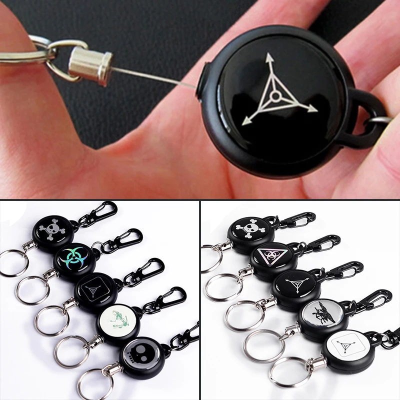 High Strength Steel Wire Practical Badge Spreader Carabiner Retractable Pull Reel Strap Belt Clip Key Chain Camping Travel Kits | Спорт и