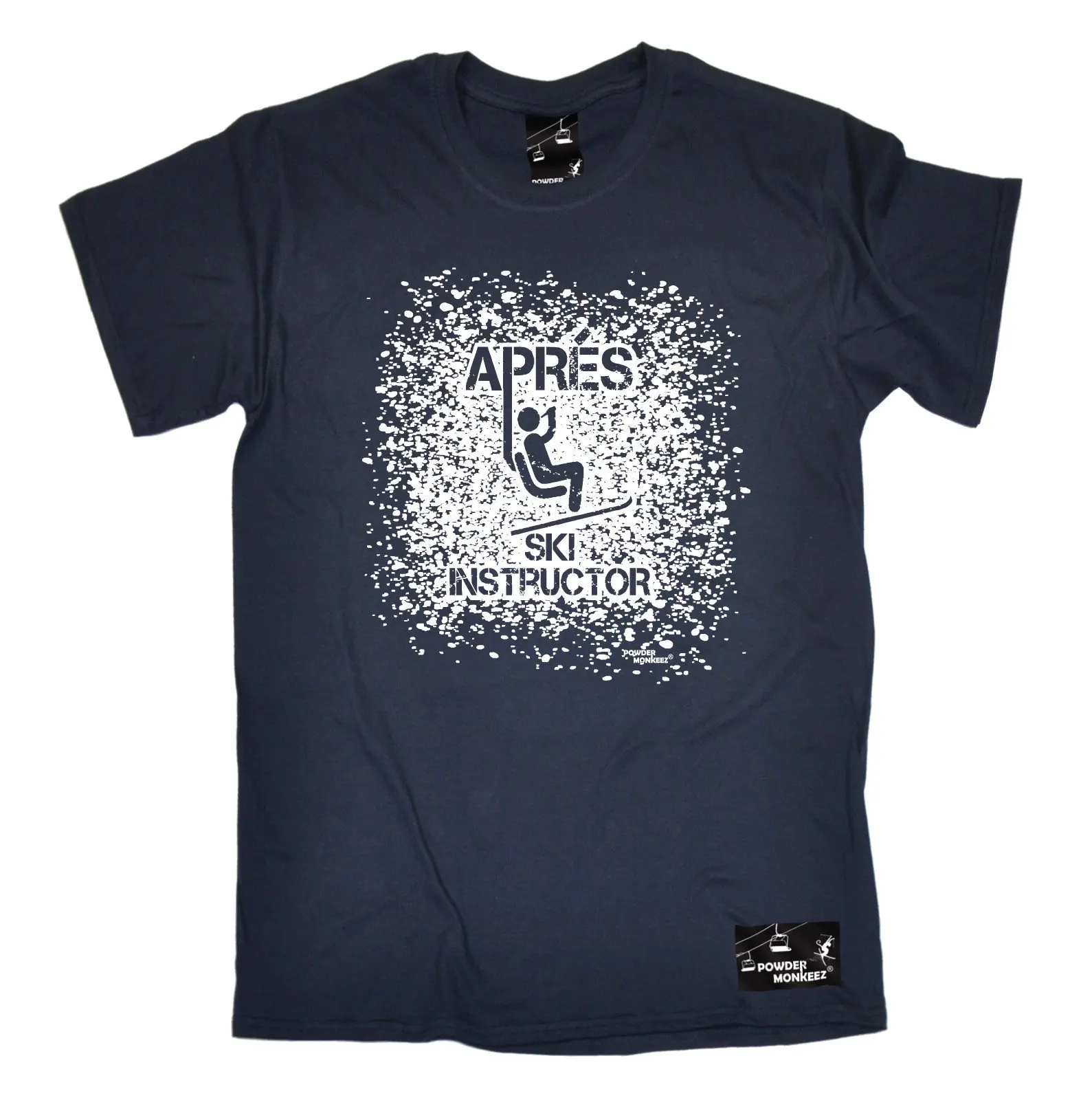 Мужская футболка для лыжников Apres с принтом в виде пудры Monkeez UK дня рождения