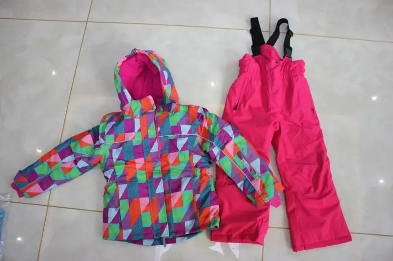 Children Ski Suits Thick Waterproof Boy Girl Outdoor Clothing Windproof Two Piece Snow Jacket Bib Pants Random Color | Детская одежда и